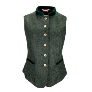 Оливковый жилет STEINBOCK из шерсти с бархатной отделкой